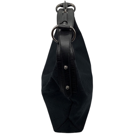 GUCCI BLACK HORSEBIT GG MONOGRAM CANVAS HOBO SHOULDER BAG - Picture 2 of 13